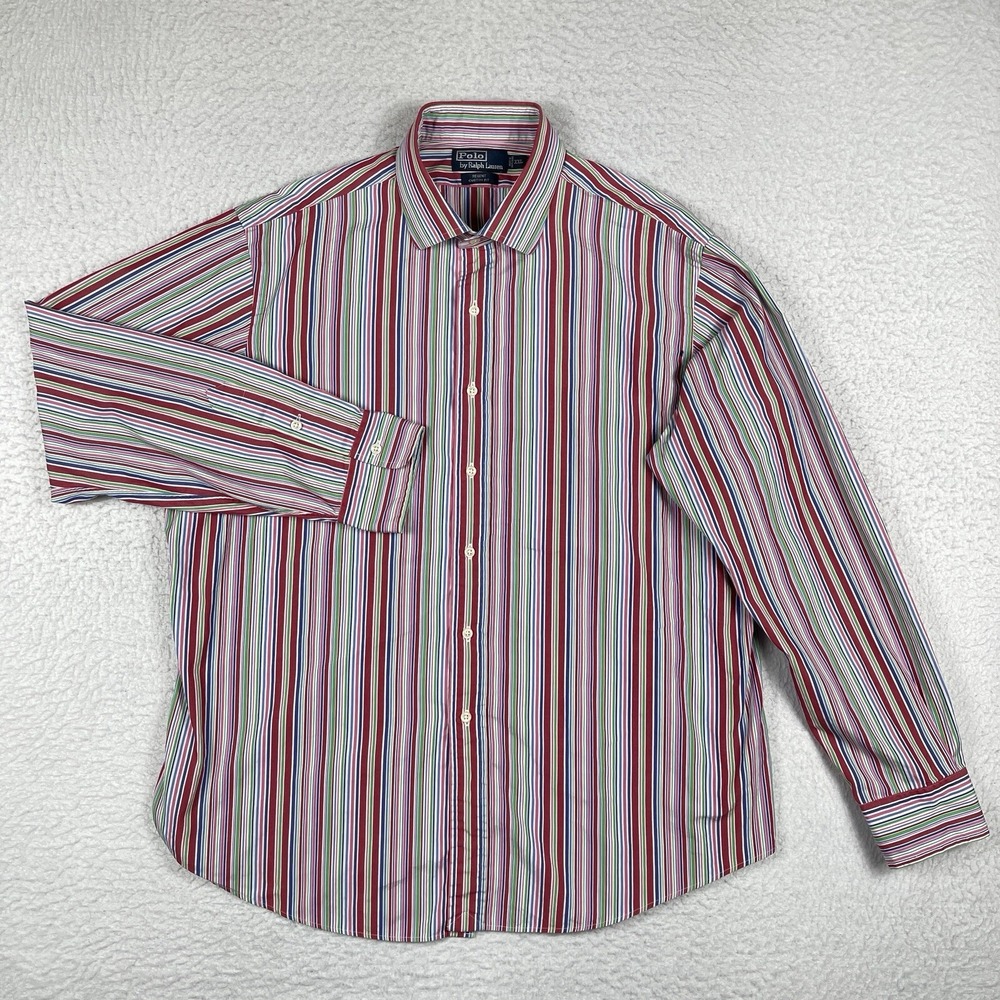 Polo‎ Ralph Lauren Shirt Mens XXL Regent Custom Fit Colorful Vintage Hong Kong